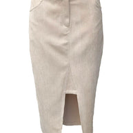 Corduroy Skirt with Opening