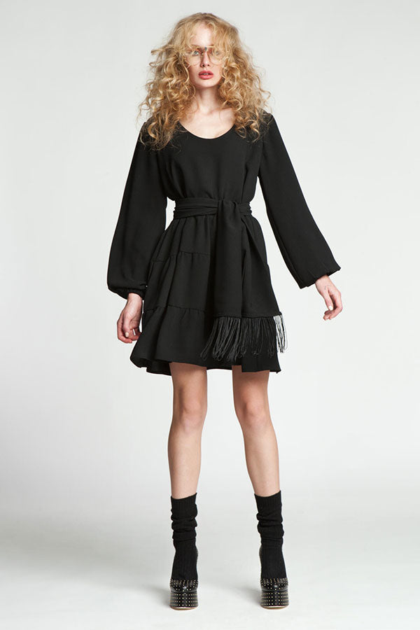 Dress with Fringe Belt