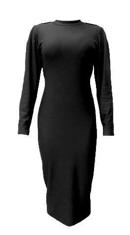 Midi Dress with Mao Collar