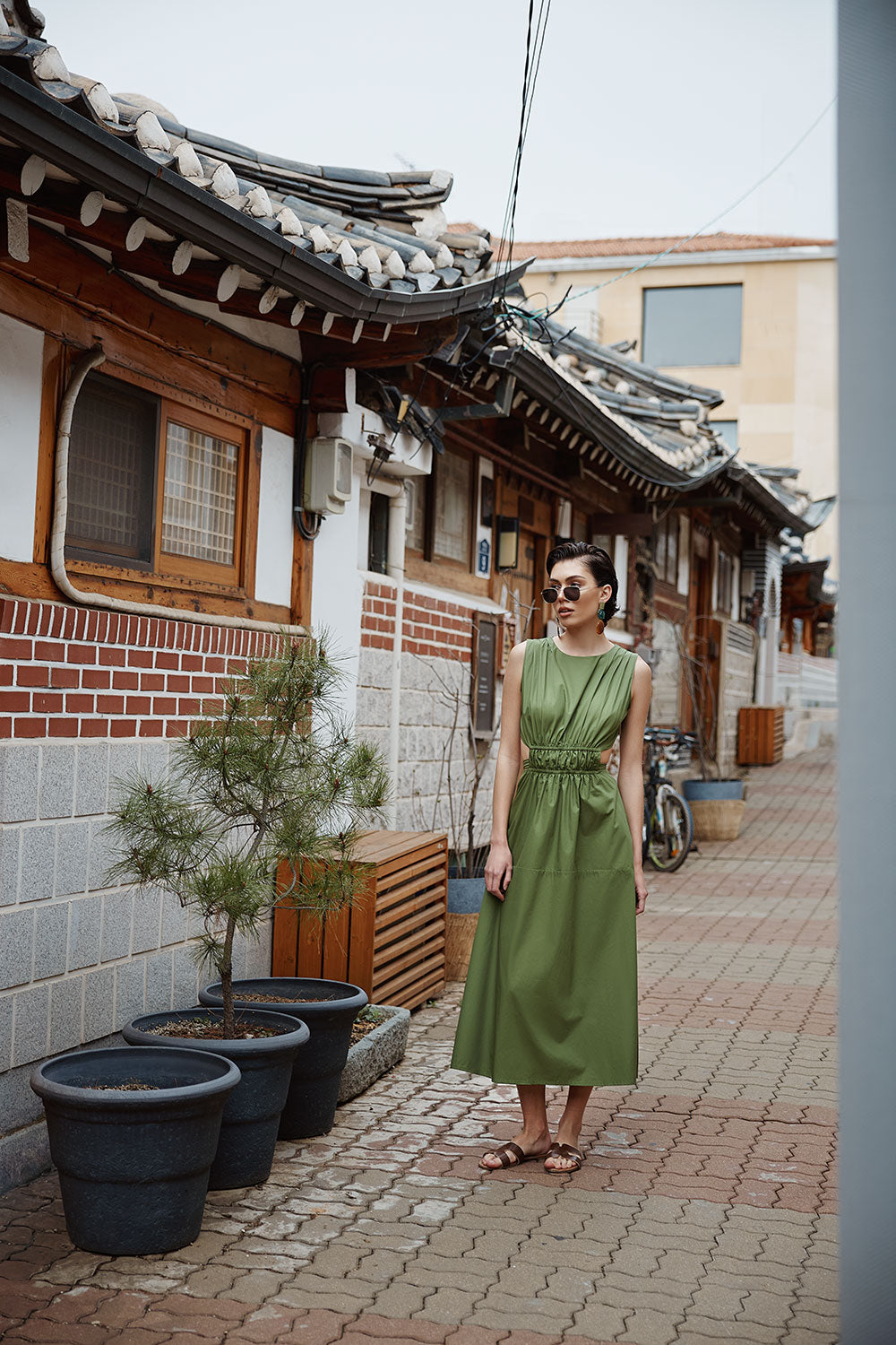 Midi Dress with Open Back