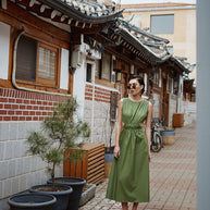 Midi Dress with Open Back