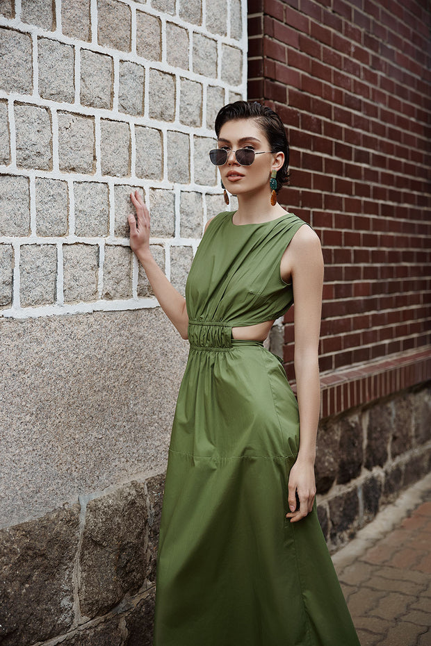 Midi Dress with Open Back