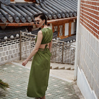 Midi Dress with Open Back