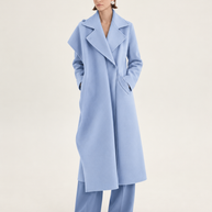 Belted scarf-detailed coat