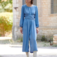 Ολόσωμη Κροπ Φόρμα με Ζώνη