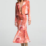 Σακάκι Κοντό με Σχέδια Λαχουριών