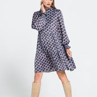 Κοντό Φόρεμα με Σατινέ Υφή