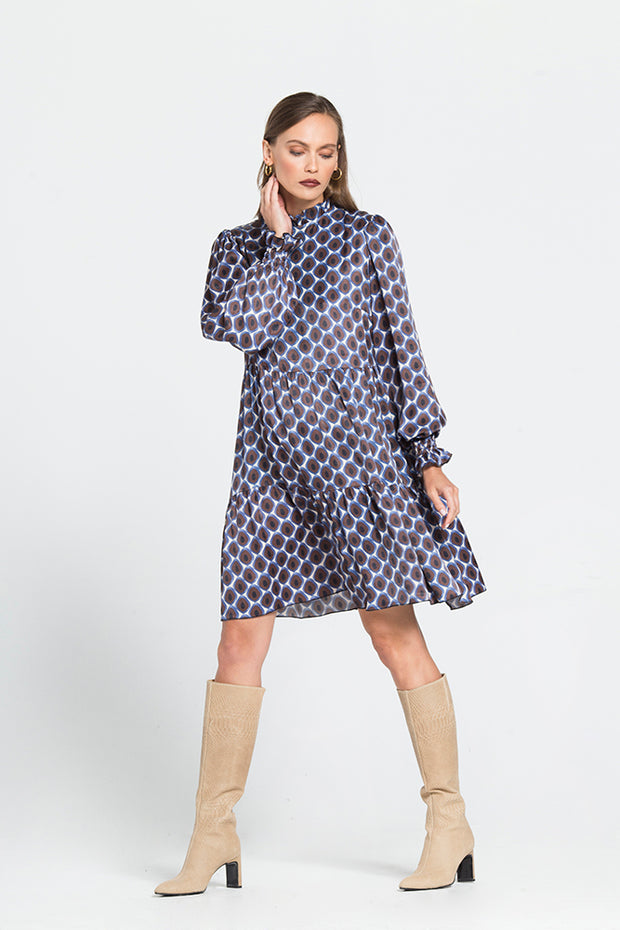 Κοντό Φόρεμα με Σατινέ Υφή