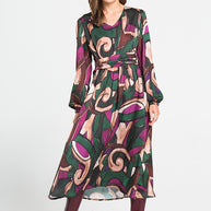 Φόρεμα με Σχέδια Και Δέσιμο Στη Πλατη