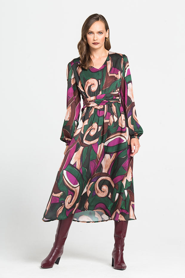 Φόρεμα με Σχέδια Και Δέσιμο Στη Πλατη