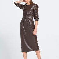 Μακρύ Φόρεμα Από Οικολογικό Δέρμα