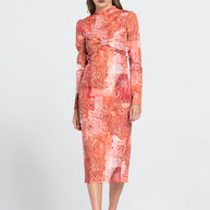 Φόρεμα με Σχέδια Λαχουριών Και Φιόγκο