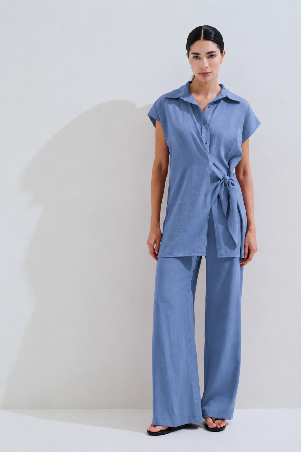 Long shirt that ties