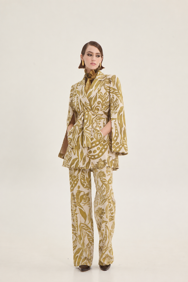 Printed suede pants