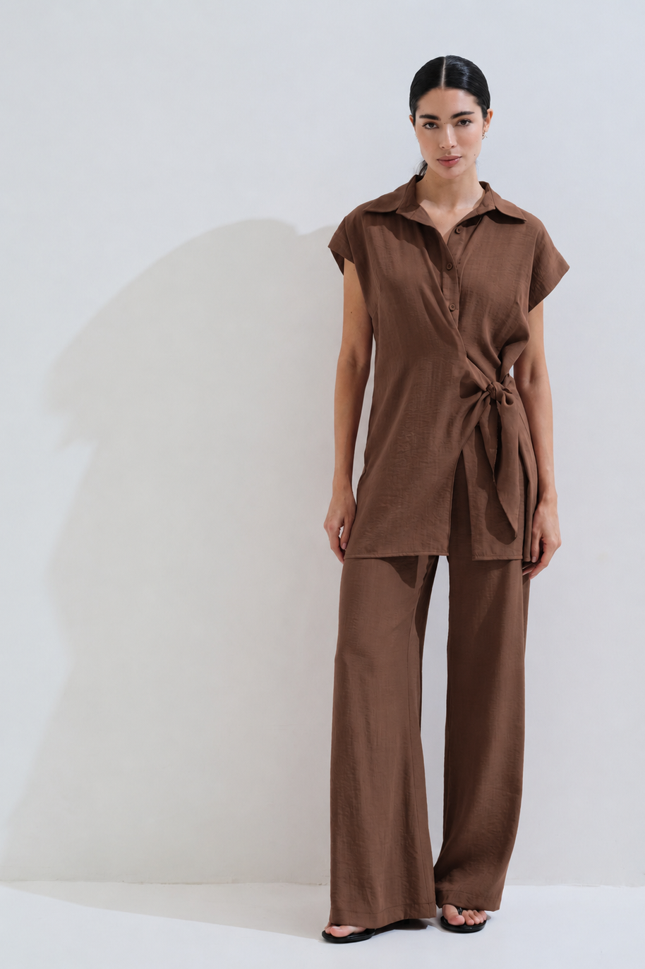 Long shirt that ties