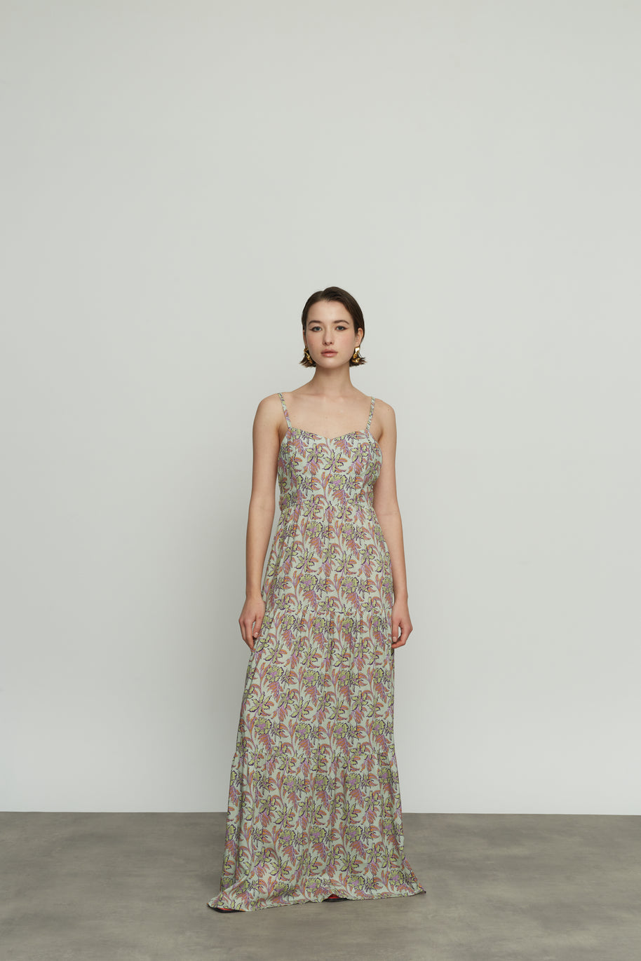 Long Backless Dress with Sash