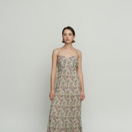 Long Backless Dress with Sash