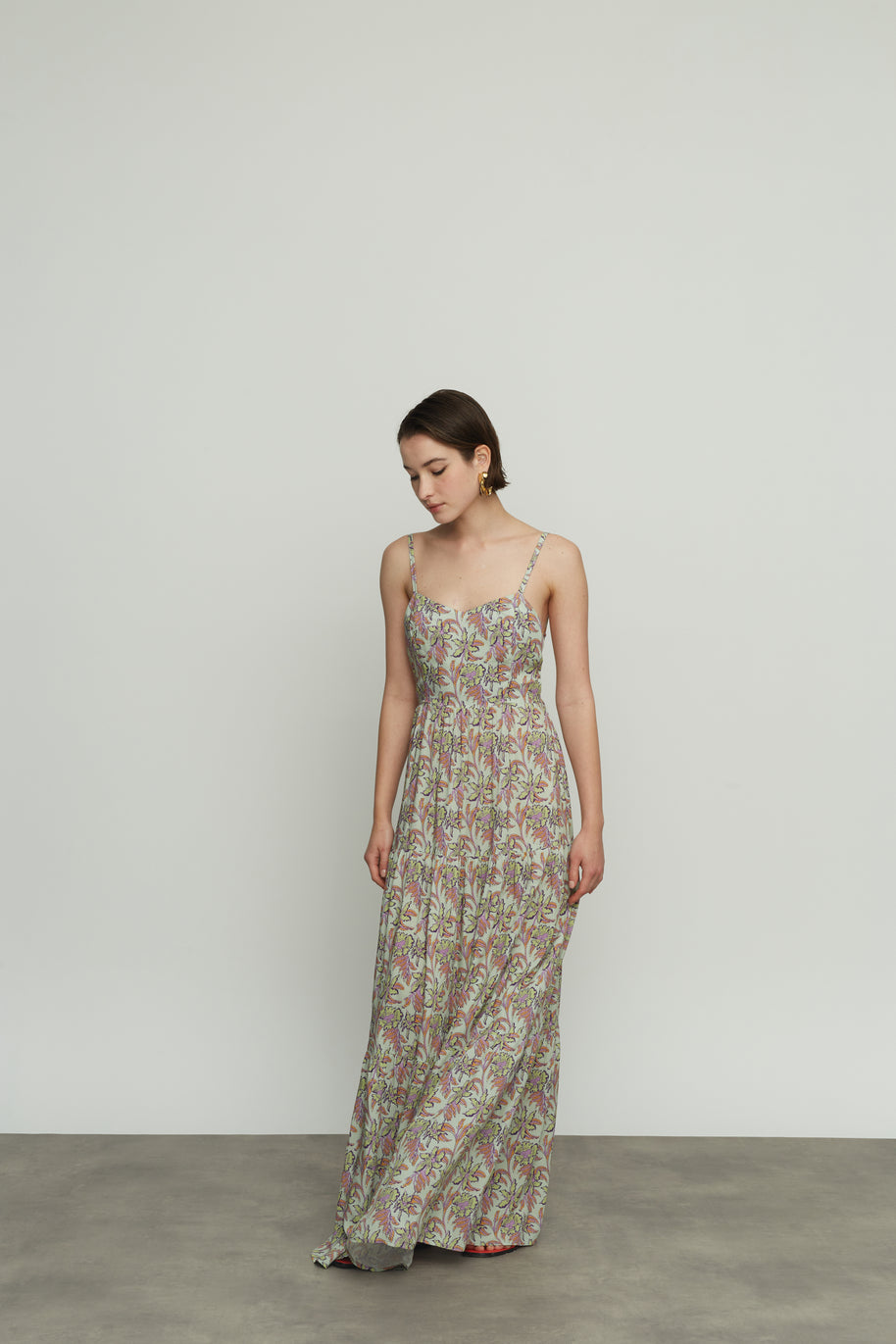 Long Backless Dress with Sash