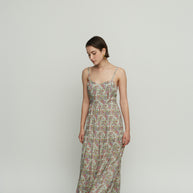 Long Backless Dress with Sash