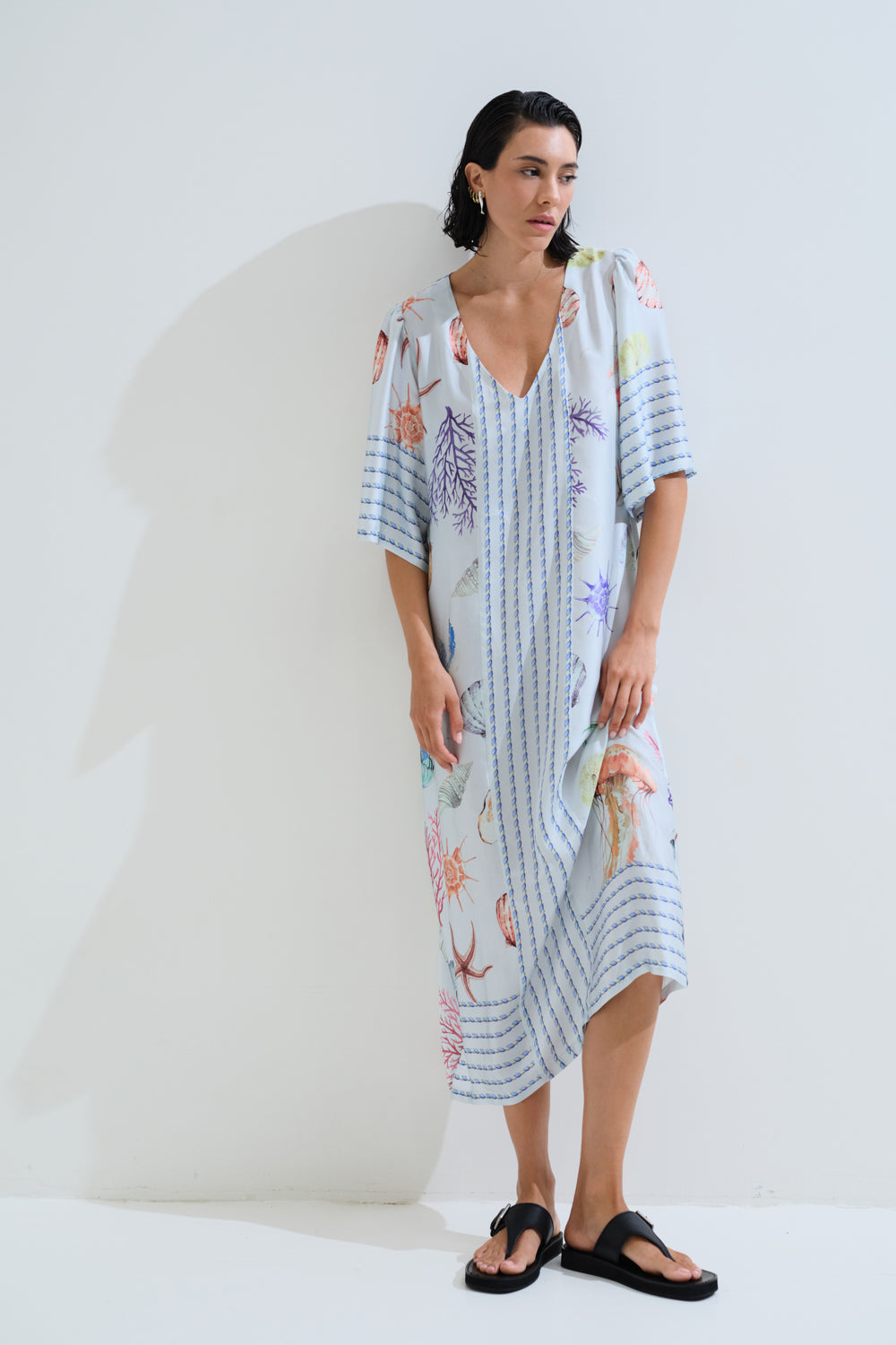 Φόρεμα κοχύλια με V