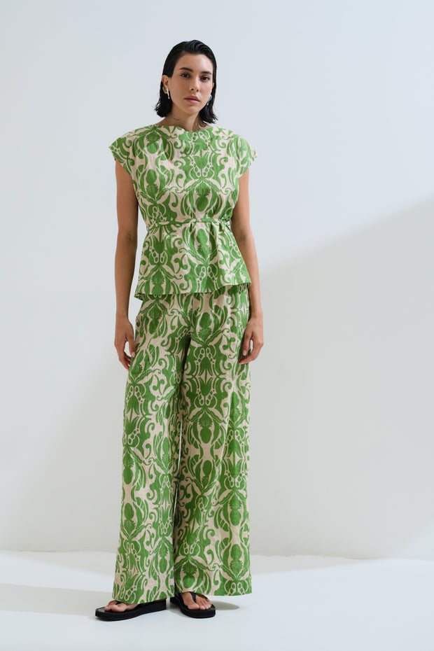 Μπλούζα εμπριμέ με ζώνη