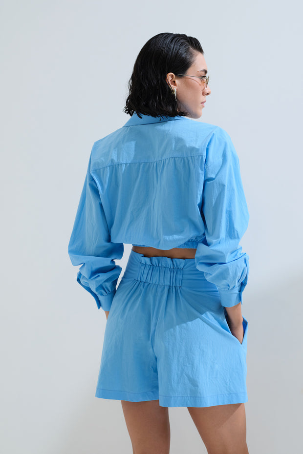 Σορτς ψηλόμεσο με πιέτες