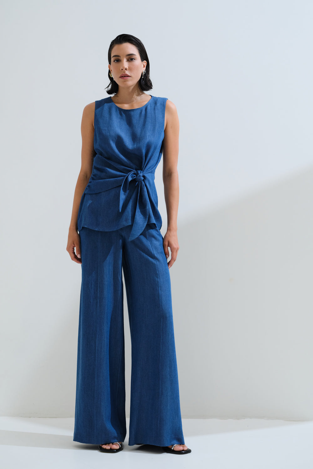 Ψηλόμεσο φαρδύ παντελόνι