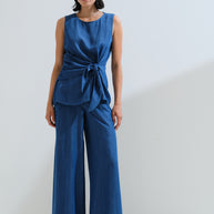 Ψηλόμεσο φαρδύ παντελόνι