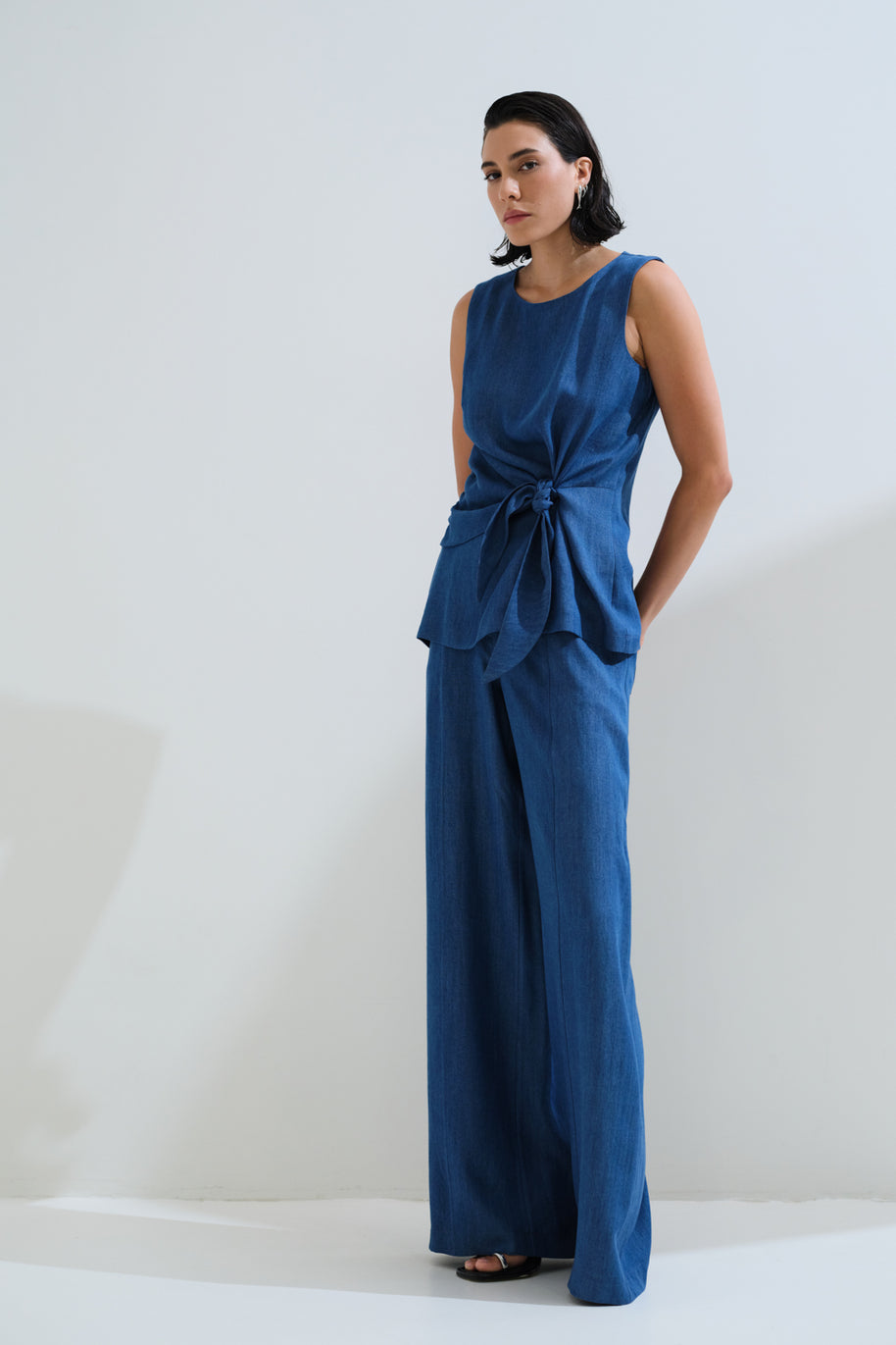 Ψηλόμεσο φαρδύ παντελόνι