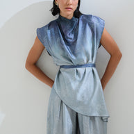 Μπλούζα ντραπέ με ζώνη