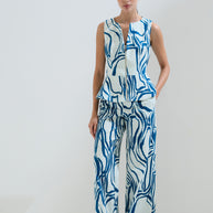 Παντελόνι wide leg εμπριμέ