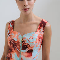 Printed top with zipper 