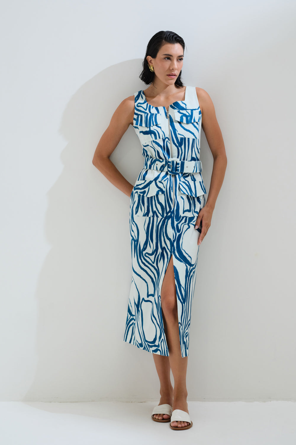 Φόρεμα ίσιο τσέπες μπροστά