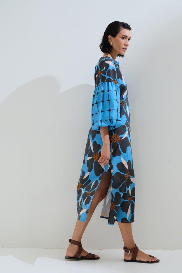 Φόρεμα λουλούδια καρό