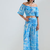 Cropped pants shell print