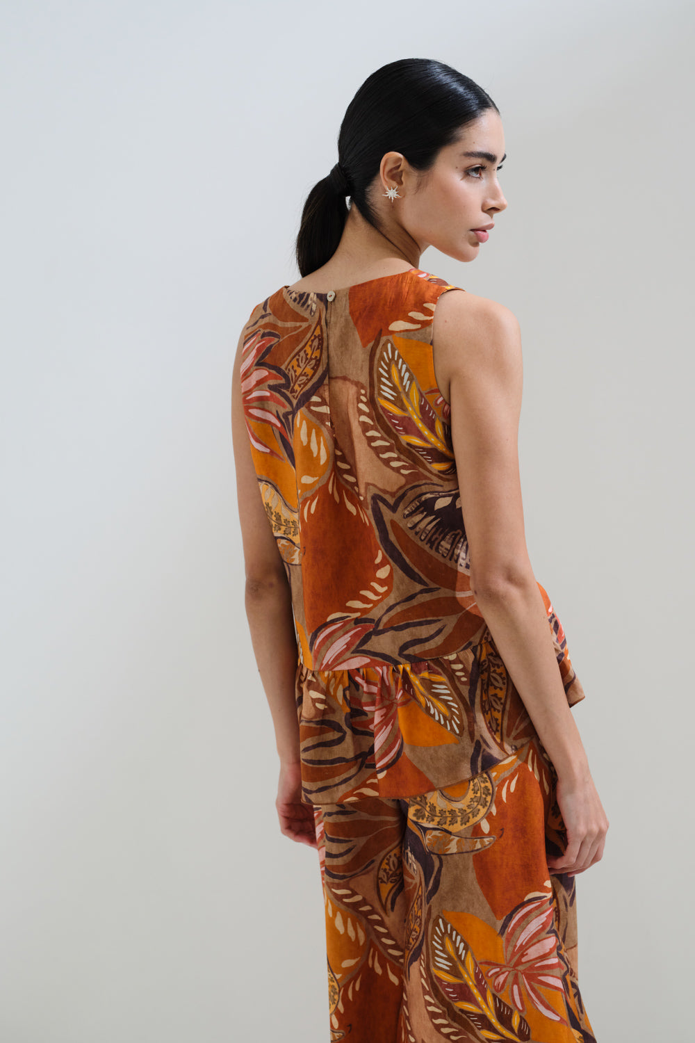 Παντελόνι εμπριμέ crop