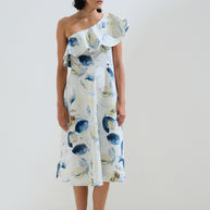 Ruffled one shoulder dress