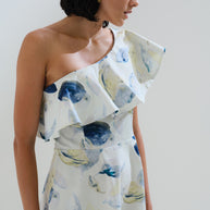 Ruffled one shoulder dress