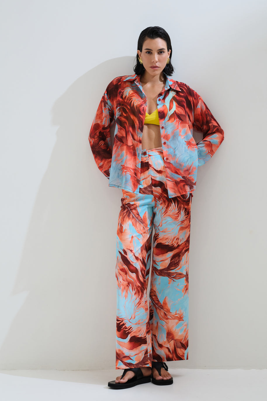 Πουκάμισο εμπριμέ ζορζέτα