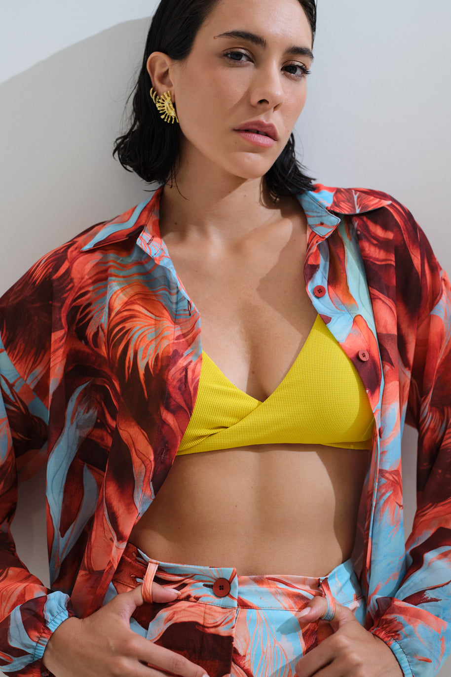 Πουκάμισο εμπριμέ ζορζέτα