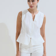 V neck sleeveless blouse