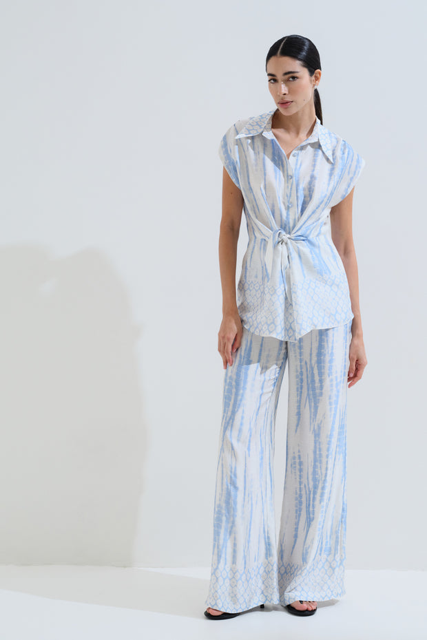 Πουκάμισο εμπριμέ με δέσιμο μπροστά