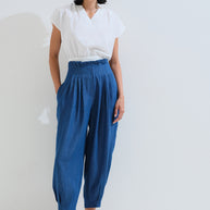 Παντελόνι barrel με πιέτες