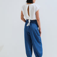 Παντελόνι barrel με πιέτες