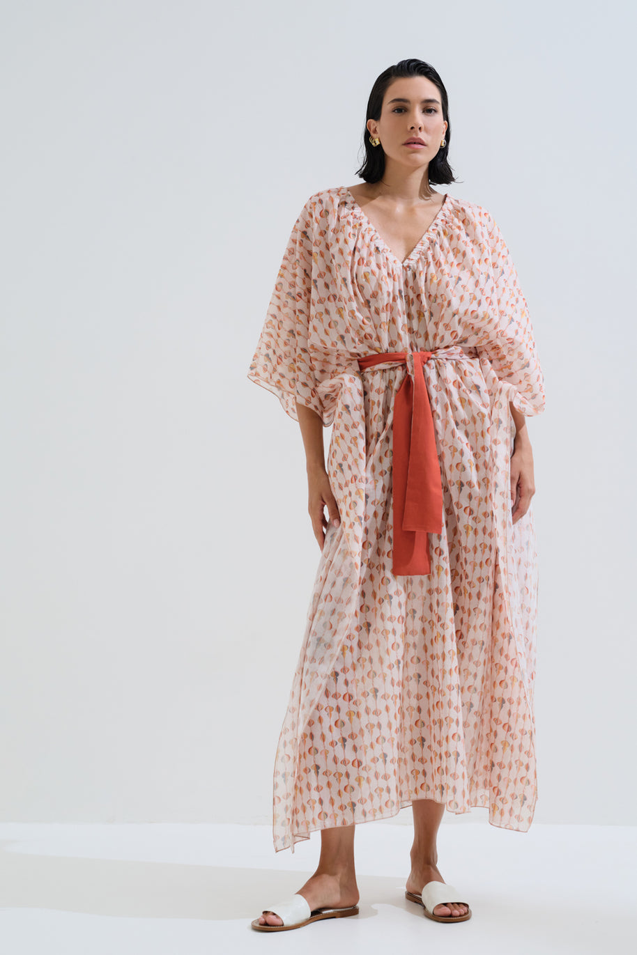 Καφτάνι εμπριμέ με ζώνη