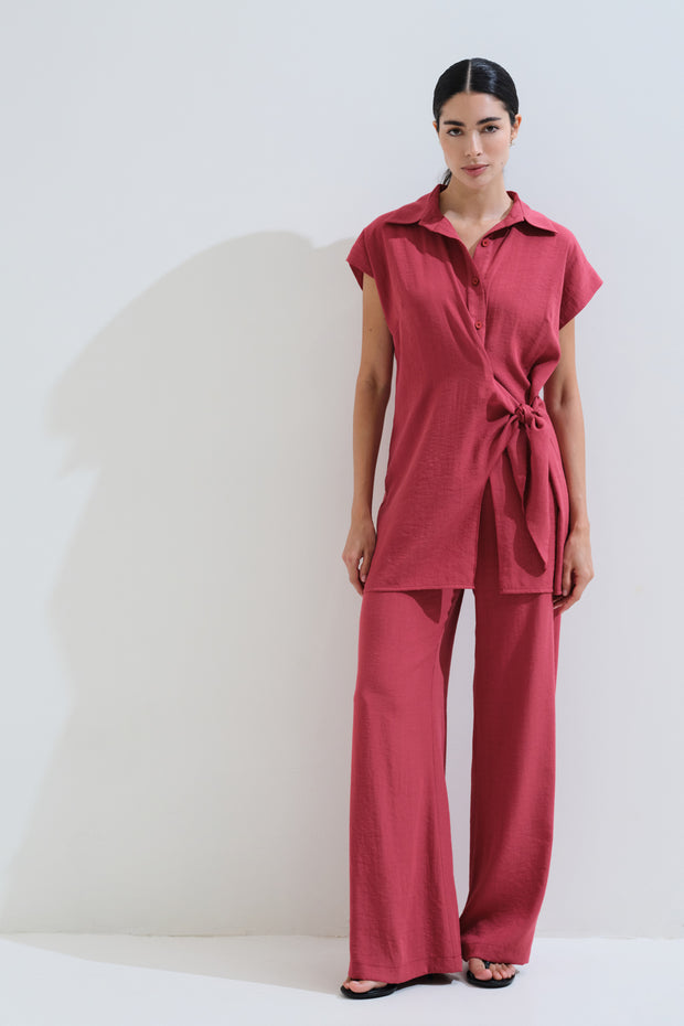 Long shirt that ties