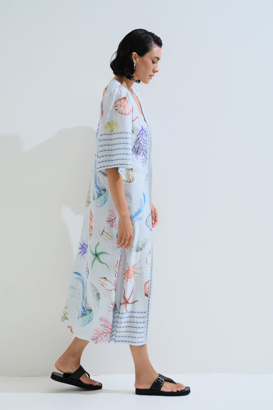 Φόρεμα κοχύλια με V