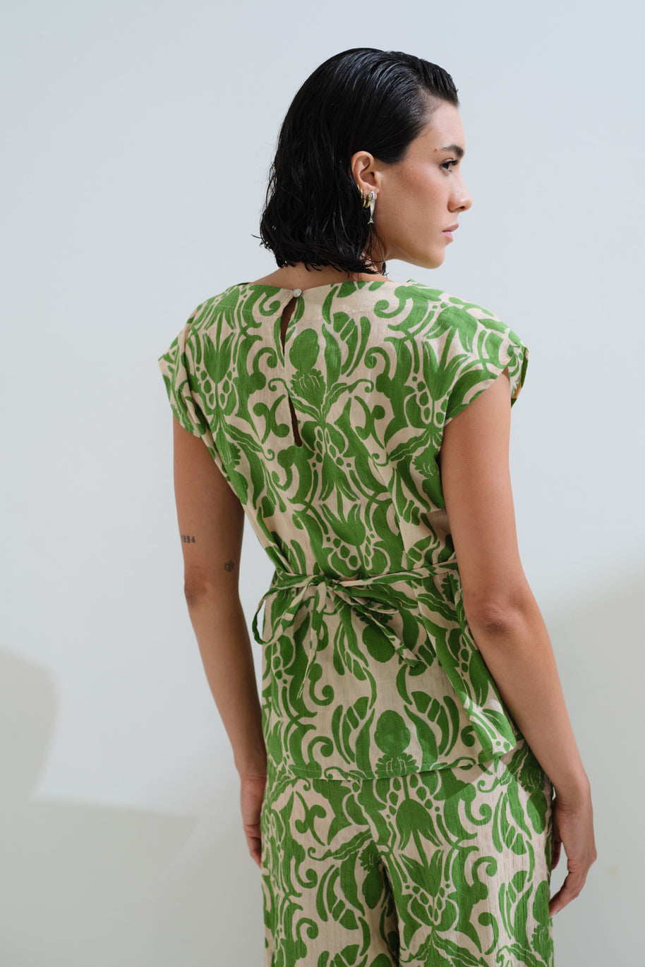 Printed- green pants