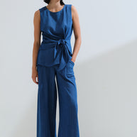 Ψηλόμεσο φαρδύ παντελόνι