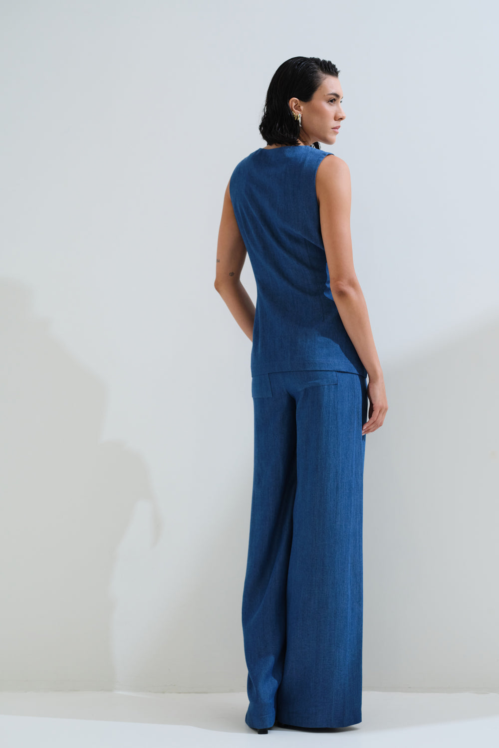 Ψηλόμεσο φαρδύ παντελόνι